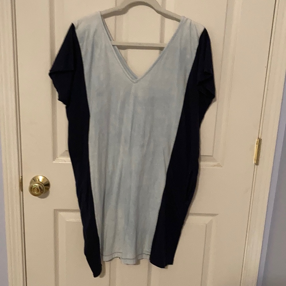 Color block blue dress